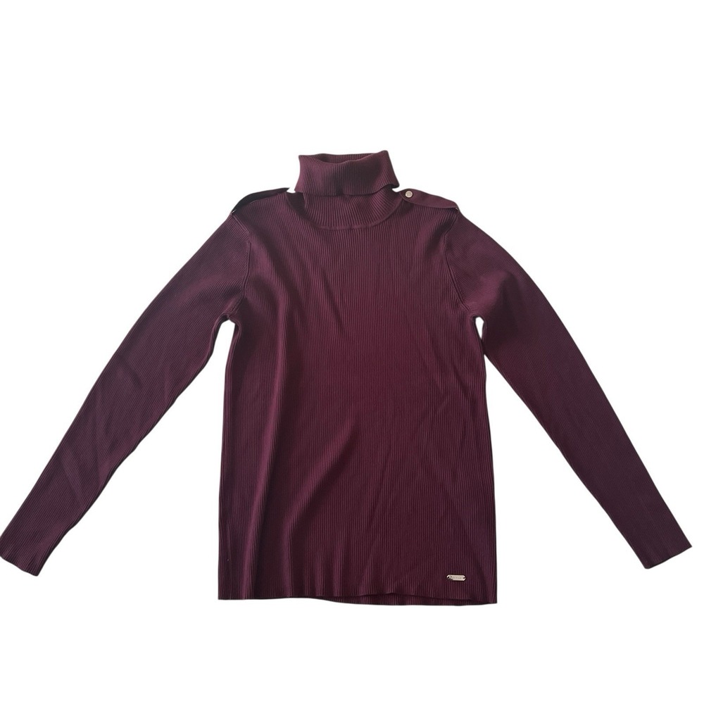 Calvin Klein Women's Size L Purple Plum Sweater Turtle Neck Long Sleeve Capsule‎